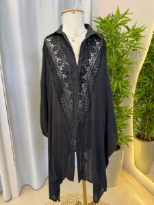 Saída de praia Rendada (preta)